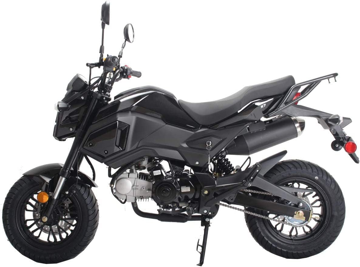 125Cc Motorcycle Bike Vader 125 Street Scooter 125Cc Motorcycle Gas Bike, Scooter with Big Headlights (Black) (Factory Packaged) - Large