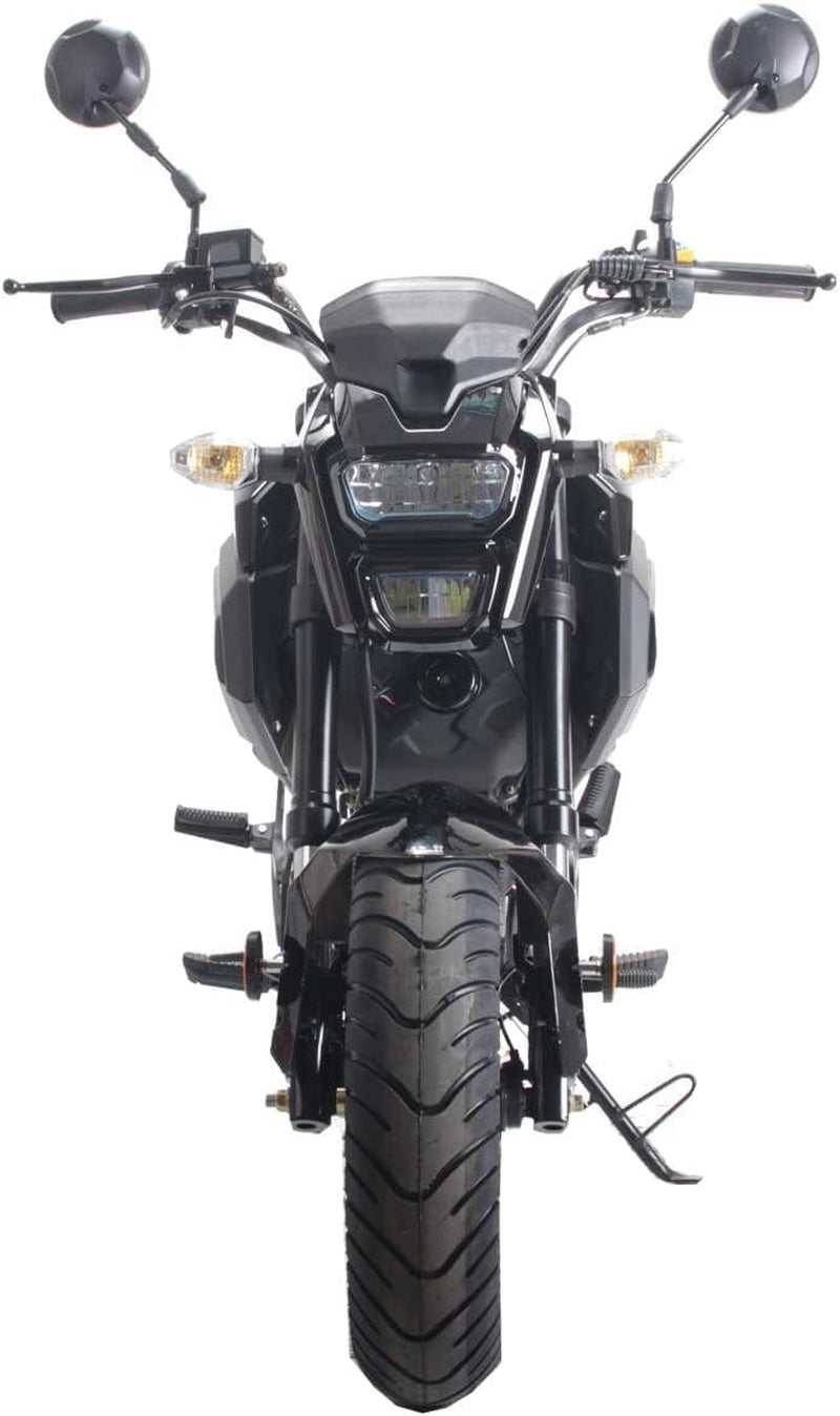 125Cc Motorcycle Bike Vader 125 Street Scooter 125Cc Motorcycle Gas Bike, Scooter with Big Headlights (Black) (Factory Packaged) - Large