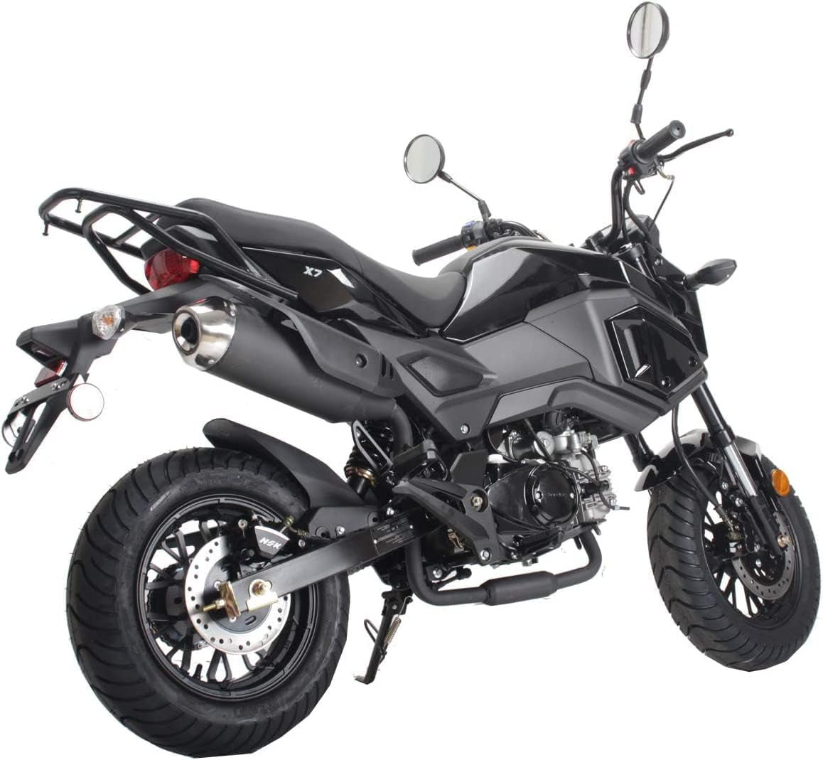 125Cc Motorcycle Bike Vader 125 Street Scooter 125Cc Motorcycle Gas Bike, Scooter with Big Headlights (Black) (Factory Packaged) - Large