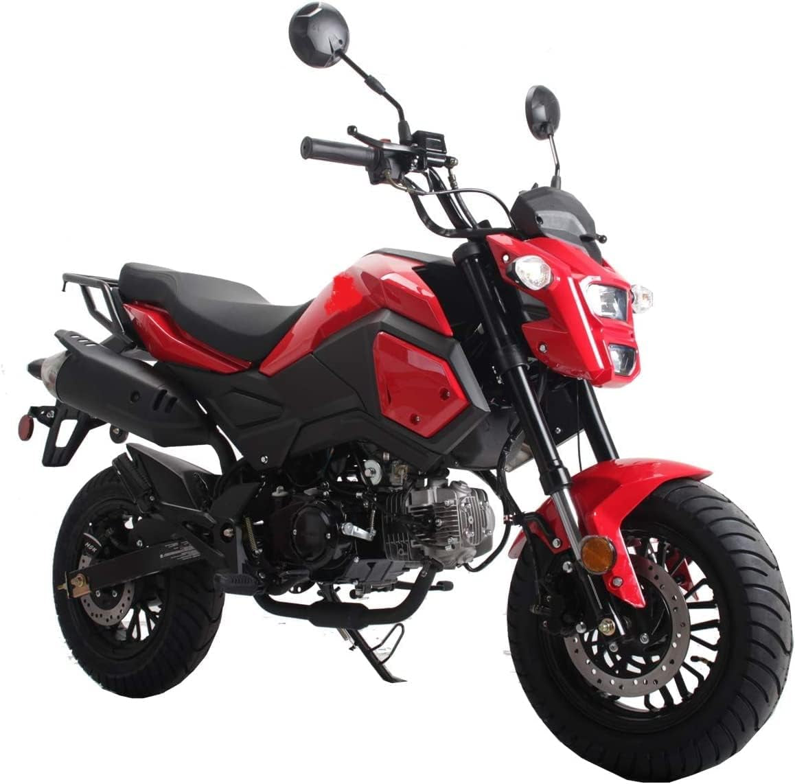 125Cc Motorcycle Bike Vader 125 Street Scooter 125Cc Motorcycle Gas Bike, Scooter with Big Headlights (Black) (Factory Packaged) - Large