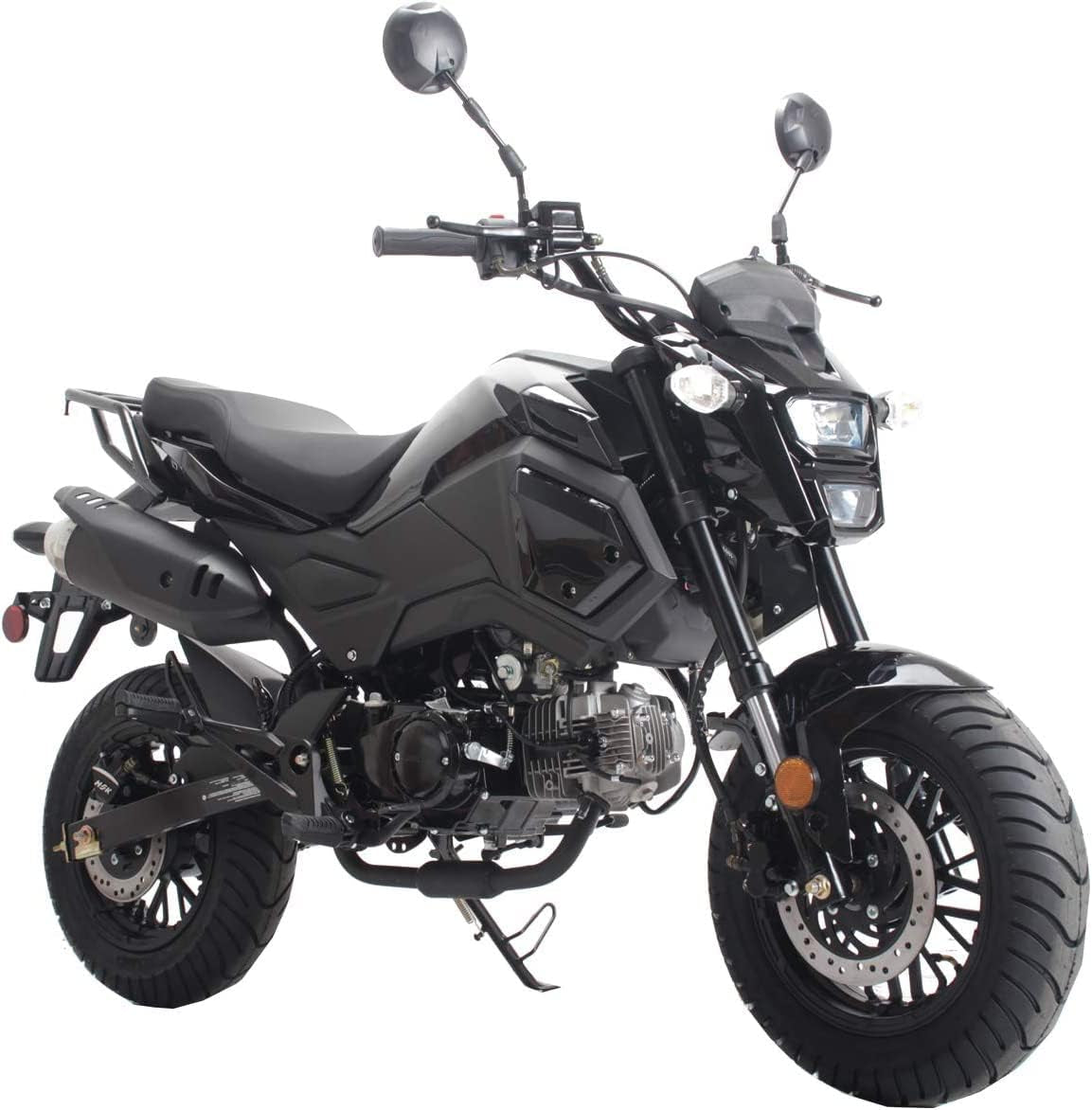 125Cc Motorcycle Bike Vader 125 Street Scooter 125Cc Motorcycle Gas Bike, Scooter with Big Headlights (Black) (Factory Packaged) - Large