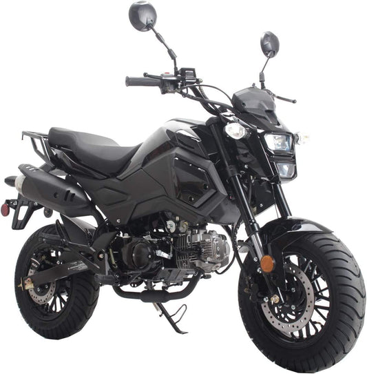 125Cc Motorcycle Bike Vader 125 Street Scooter 125Cc Motorcycle Gas Bike, Scooter with Big Headlights (Black) (Factory Packaged) - Large